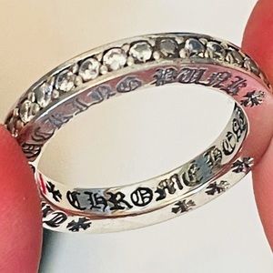 With box: Chrome Hearts TFP Rhinestone Ring